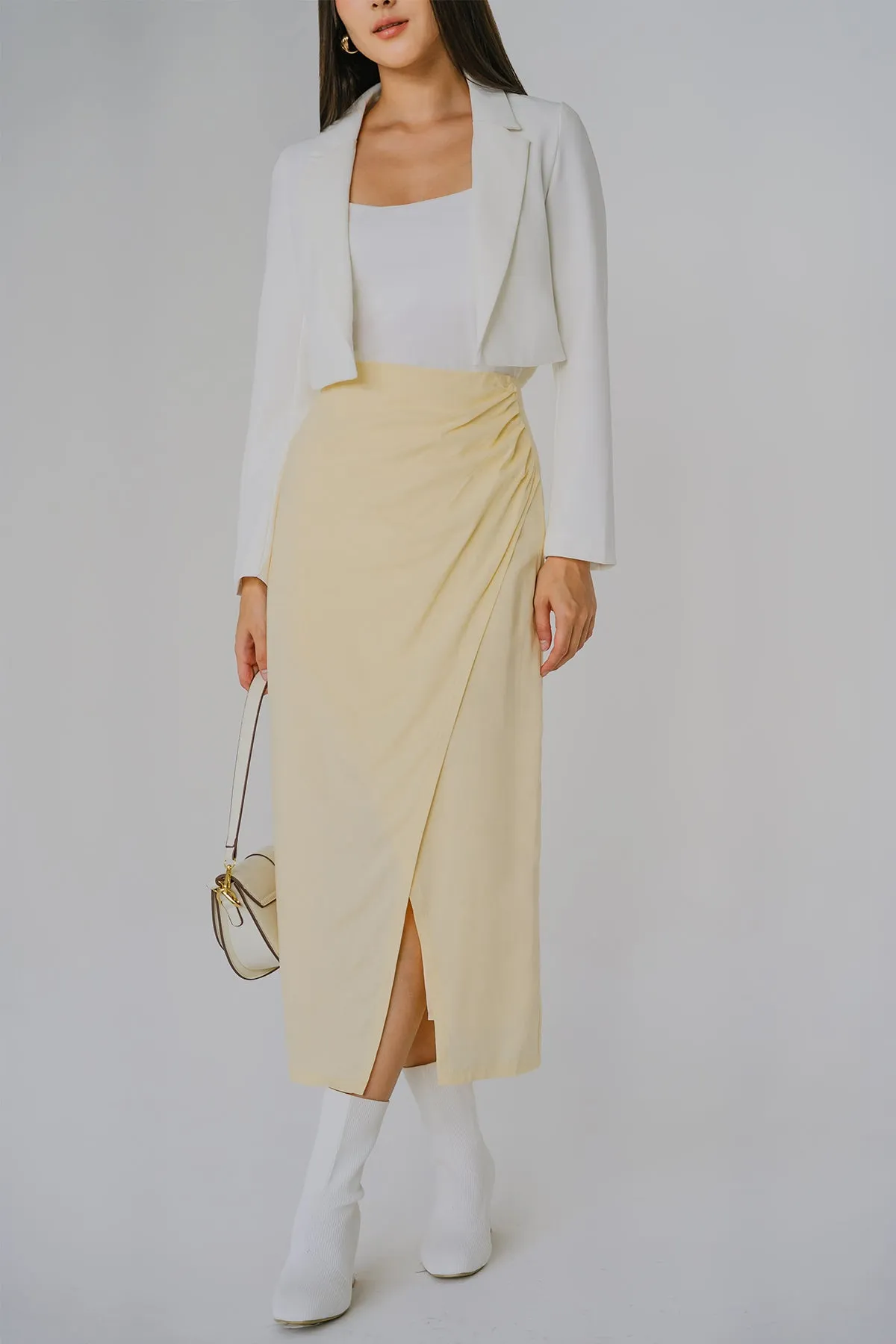 Cascade Linen Skirt (Lemon)