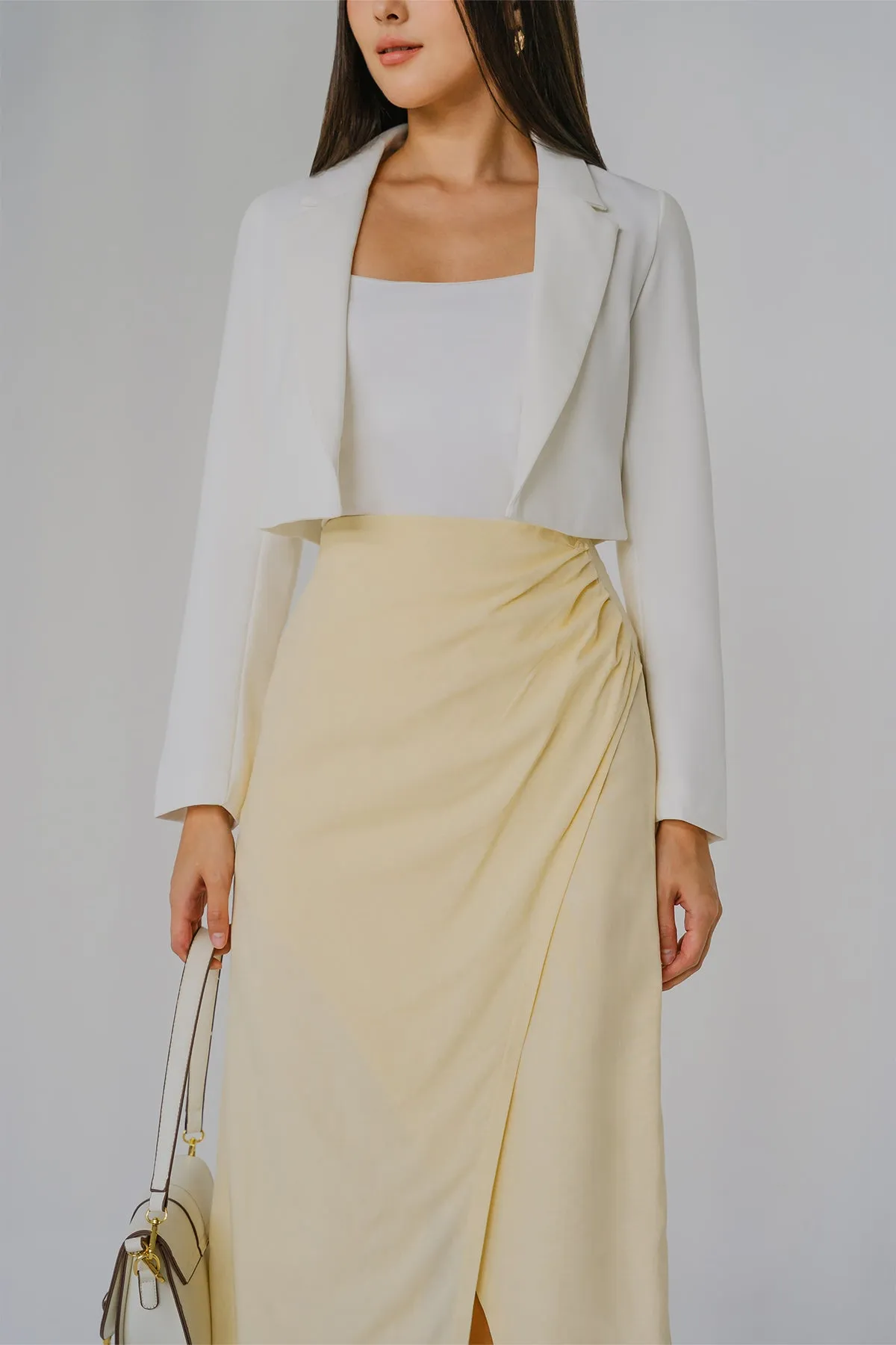 Cascade Linen Skirt (Lemon)