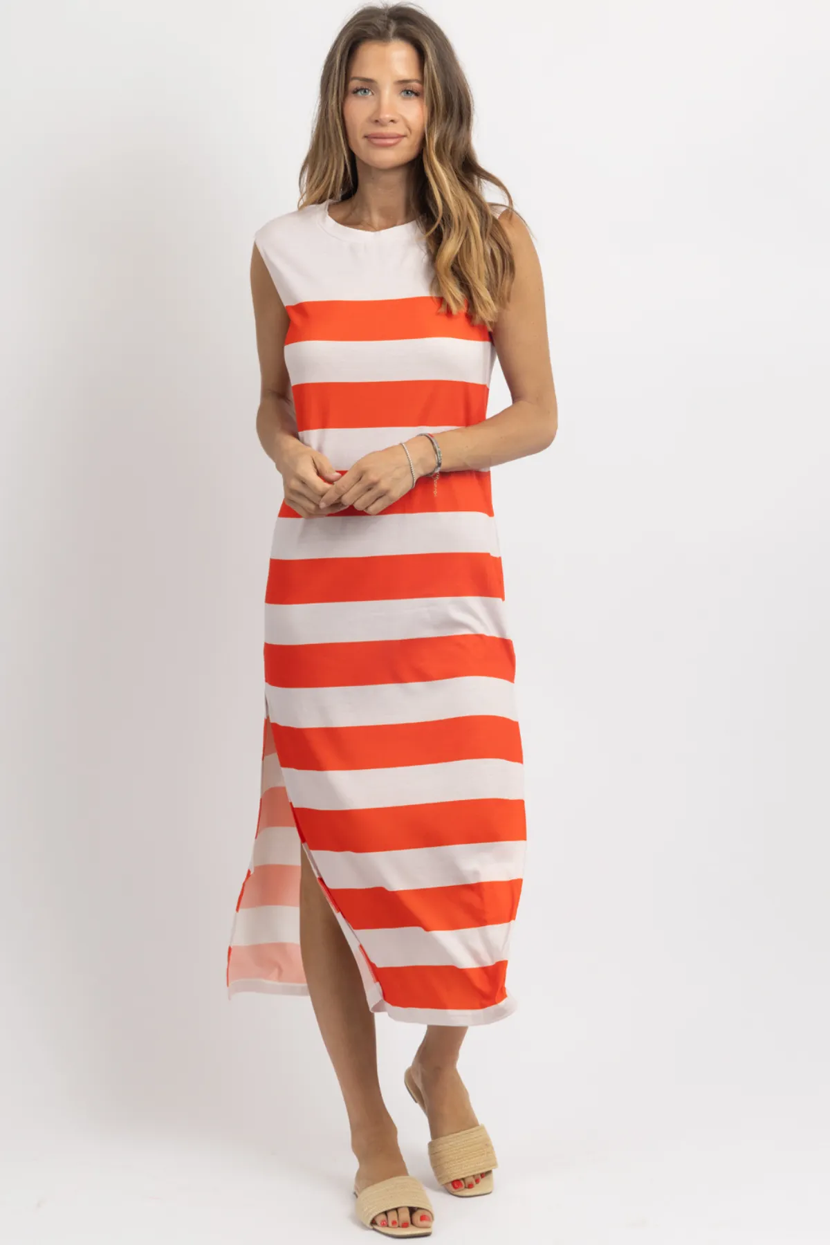 CATAMARAN STRIPED MIDI DRESS