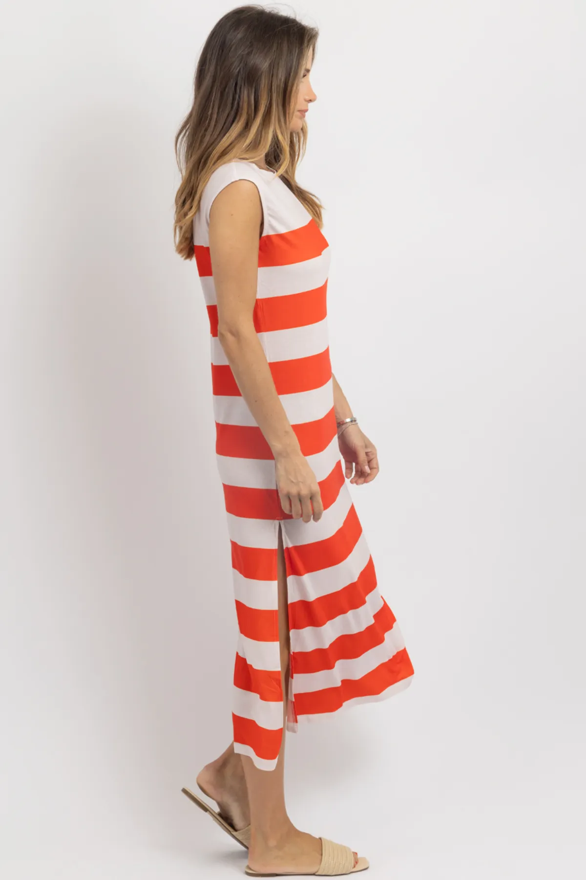 CATAMARAN STRIPED MIDI DRESS