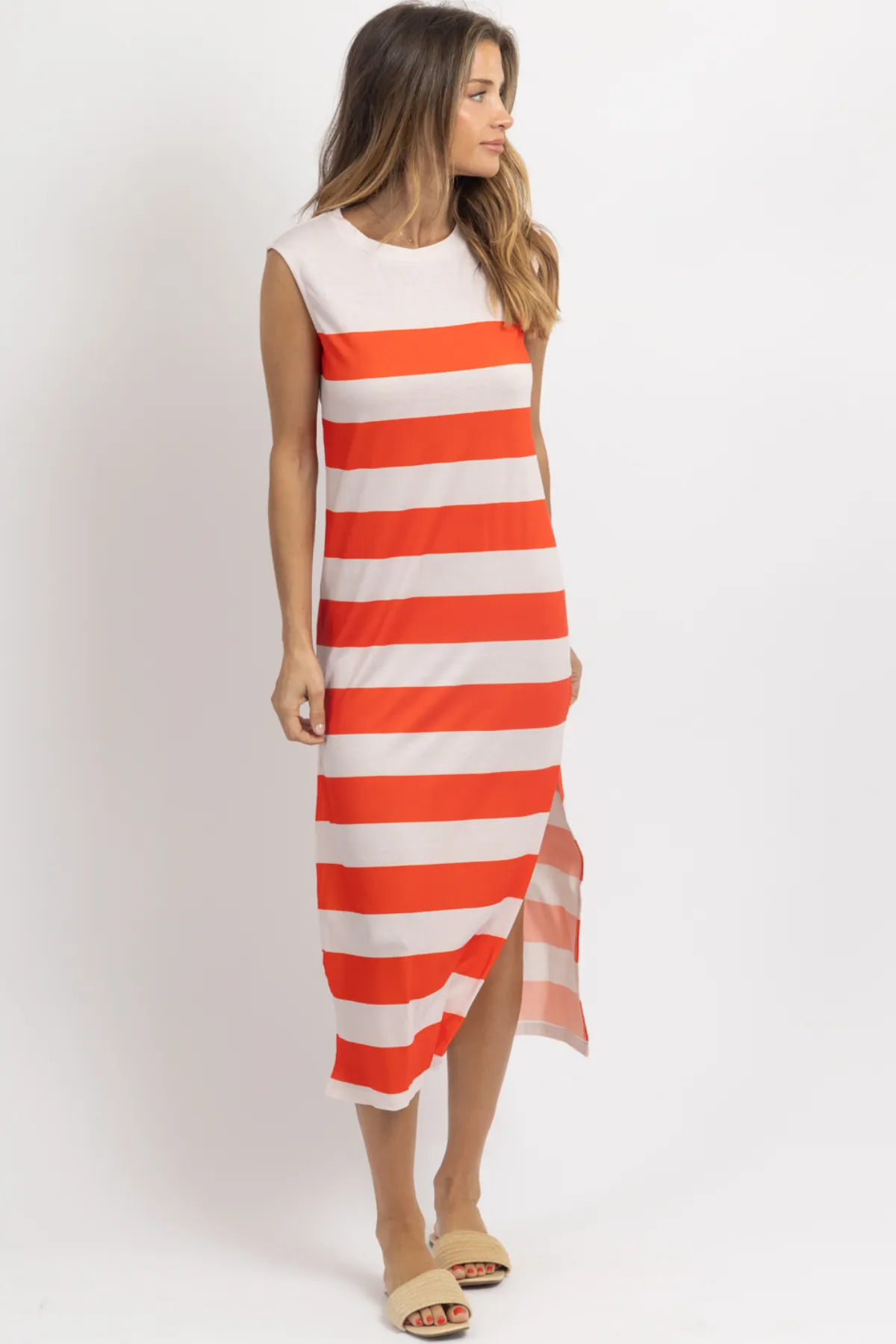 CATAMARAN STRIPED MIDI DRESS