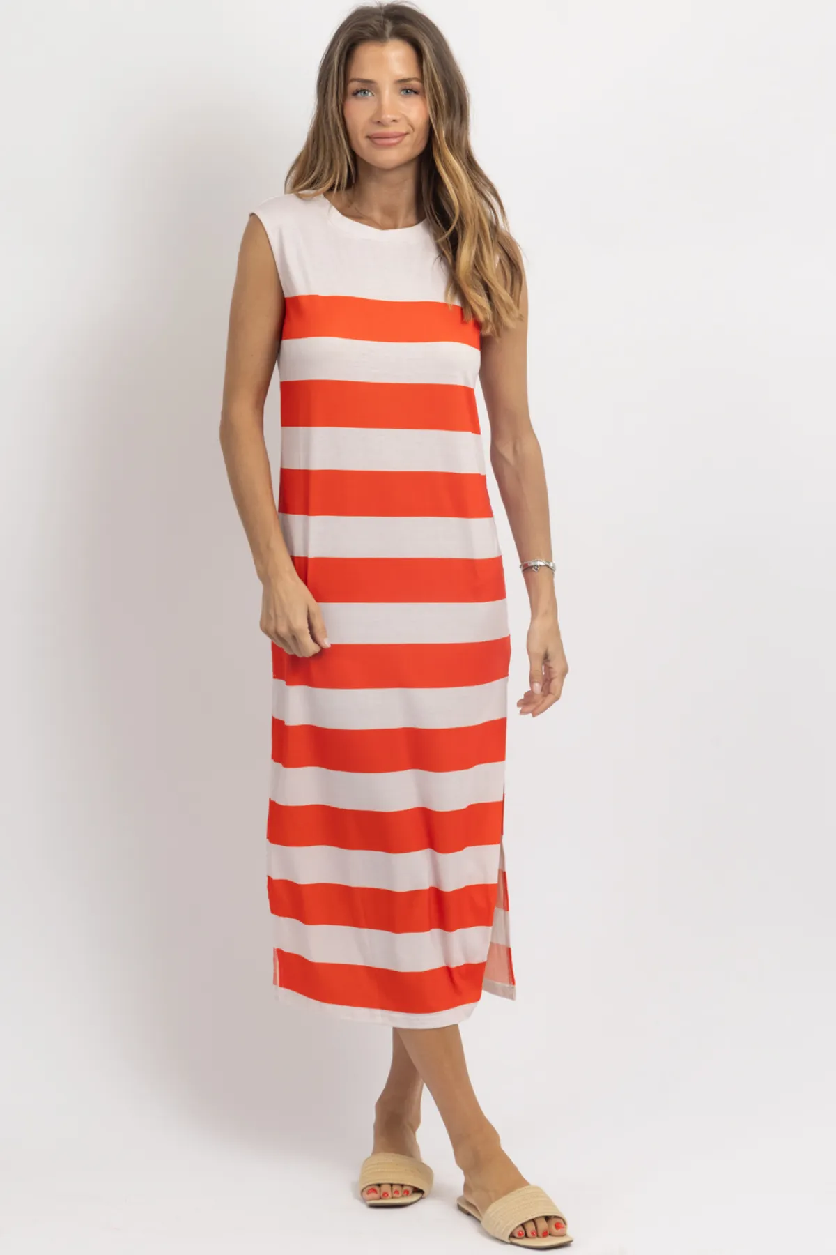 CATAMARAN STRIPED MIDI DRESS