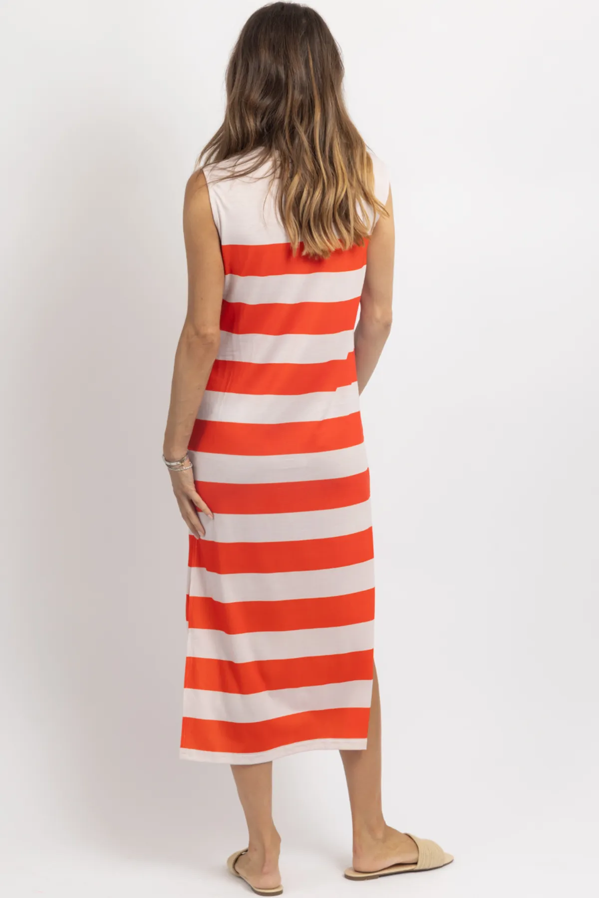 CATAMARAN STRIPED MIDI DRESS