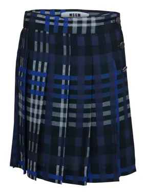 Checkered Pleated Mini Skirt