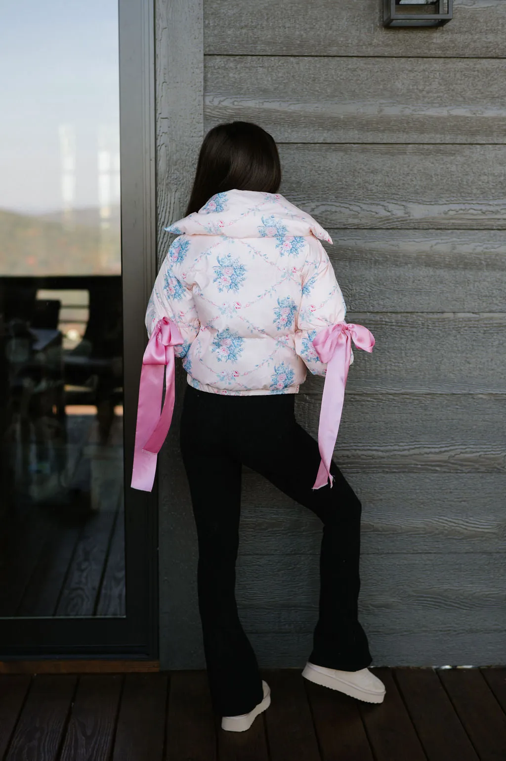 Chelsea Ribbon Puffer- Pink