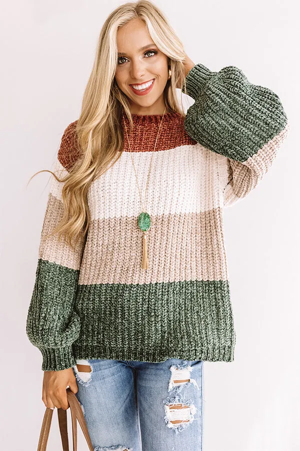 Cider And Cozy Chenille Sweater In Olive