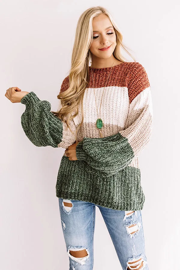 Cider And Cozy Chenille Sweater In Olive