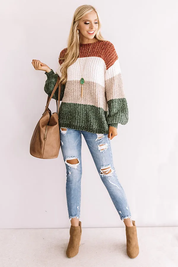 Cider And Cozy Chenille Sweater In Olive