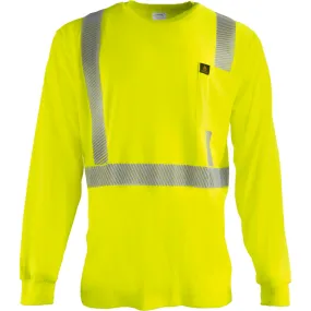 Class 2 Flame Retardant Long Sleeve Shirt (Hi Vis Lime)