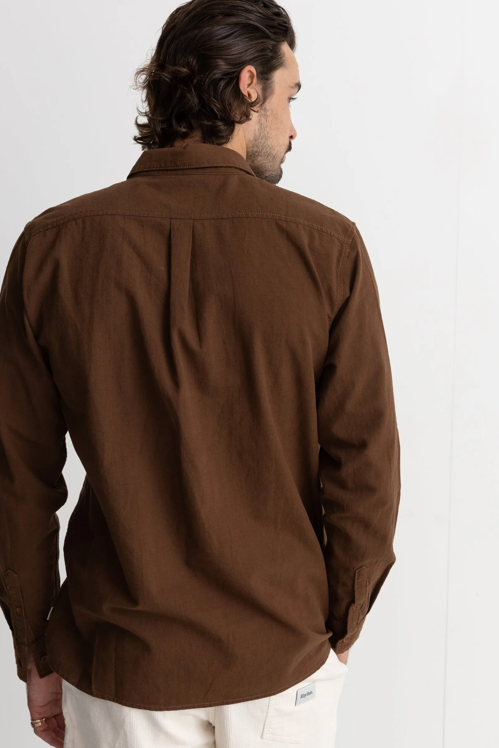 Classic Linen Ls Shirt Chocolate