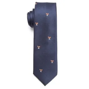 Classy Men Blue Chihuahua Skinny Tie