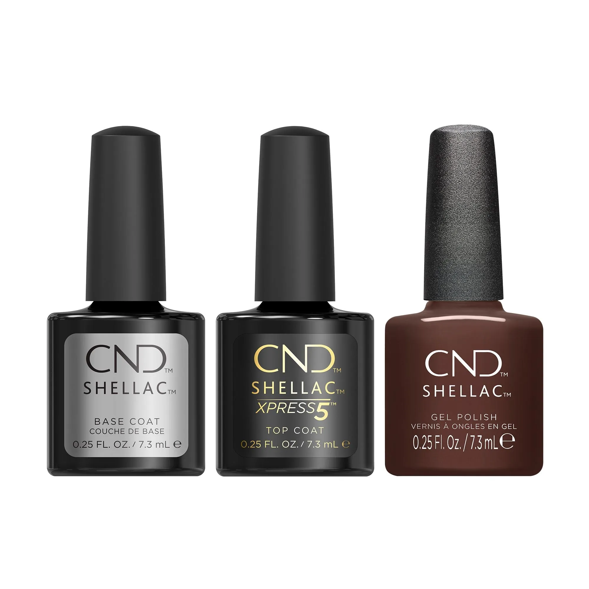 CND - Shellac Xpress5 Combo - Base, Top & Leather Goods (0.25 oz)