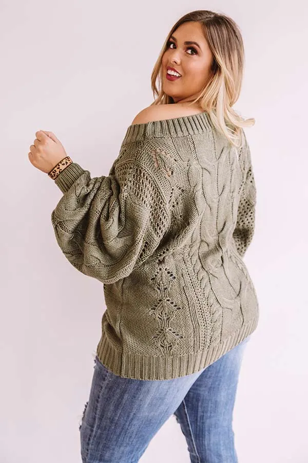 Cocoa Weather Knit Sweater In Olive Curves