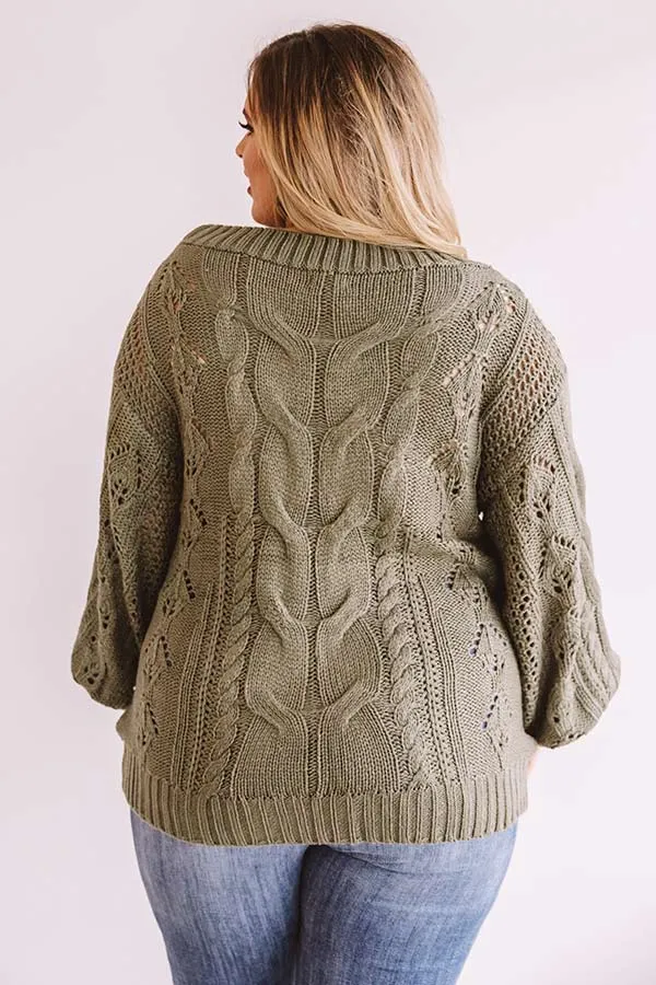 Cocoa Weather Knit Sweater In Olive Curves