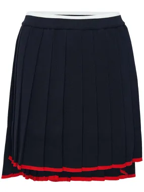 Contrast Tipping Thigh Length Pleated Skirt