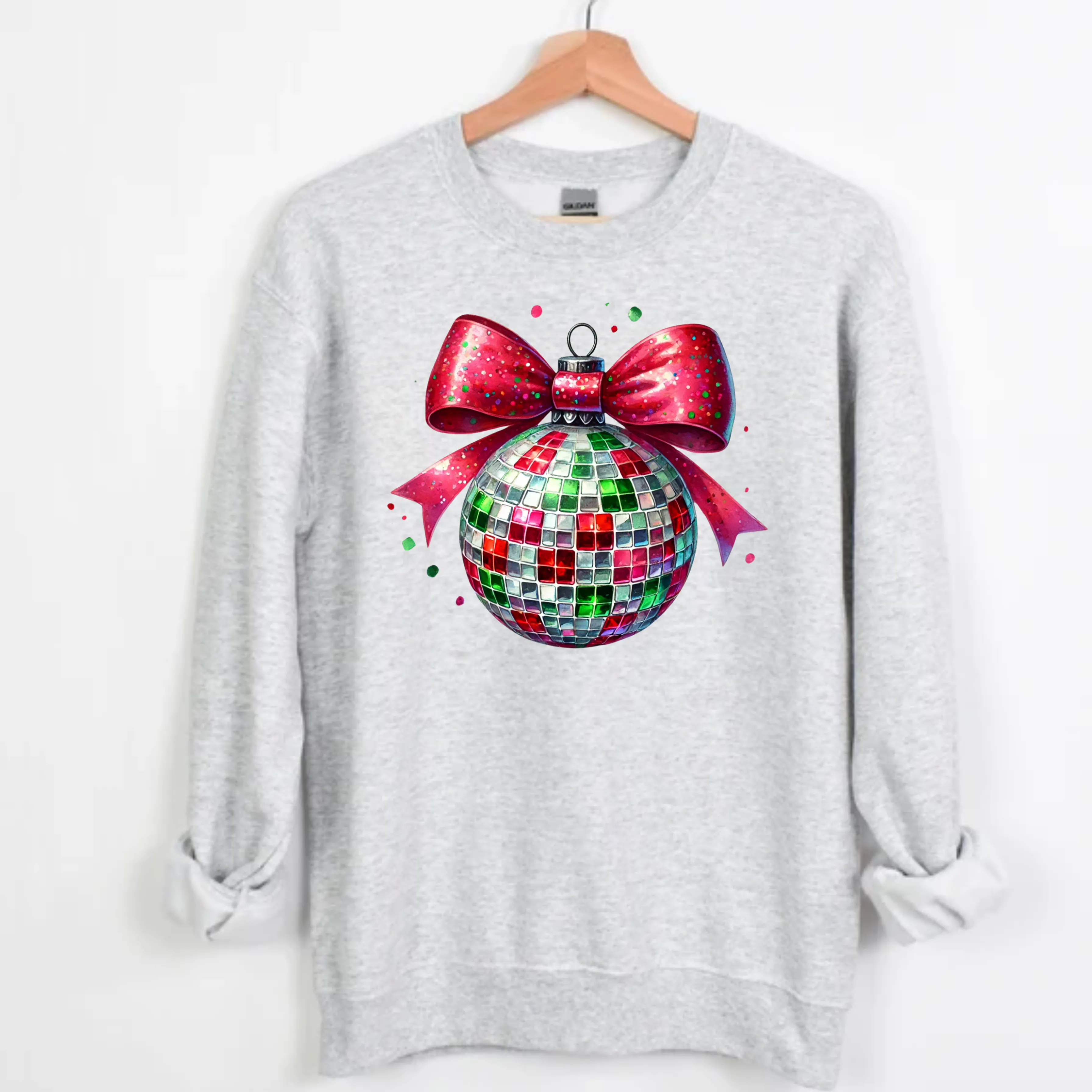 Coquette Christmas Disco Ball Sweatshirt