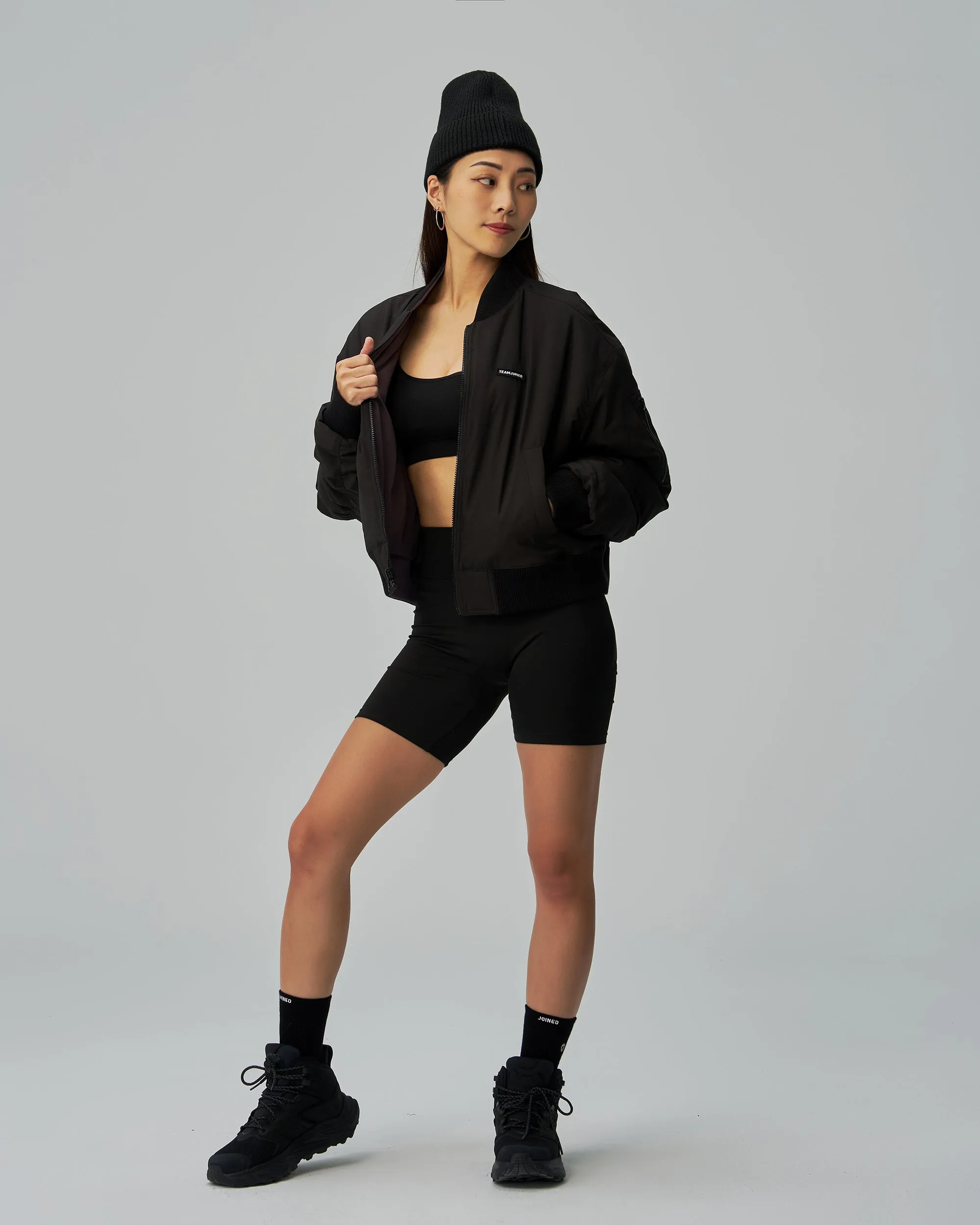 Cropped Tech Inside Out Bomber Jacket