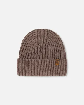 Cuffed Knit Hat Taupe