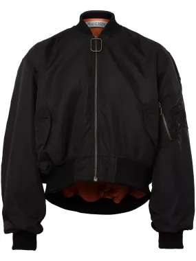 Curved Hem Bomber Jacket