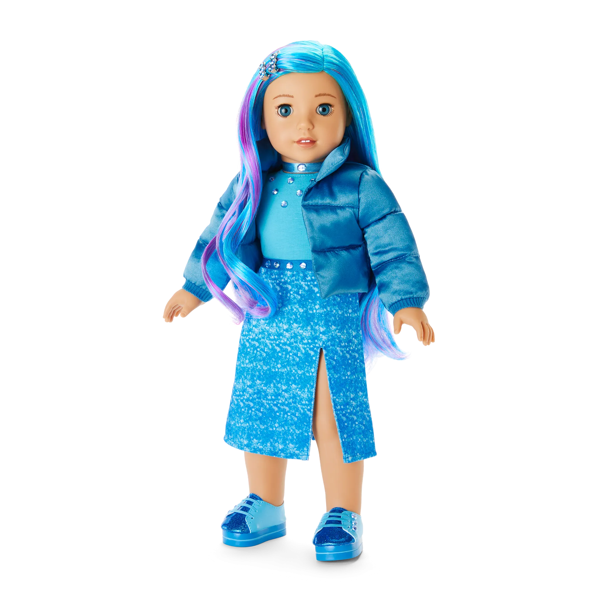 December Blue Beauty Topaz Outfit for 18-inch Dolls