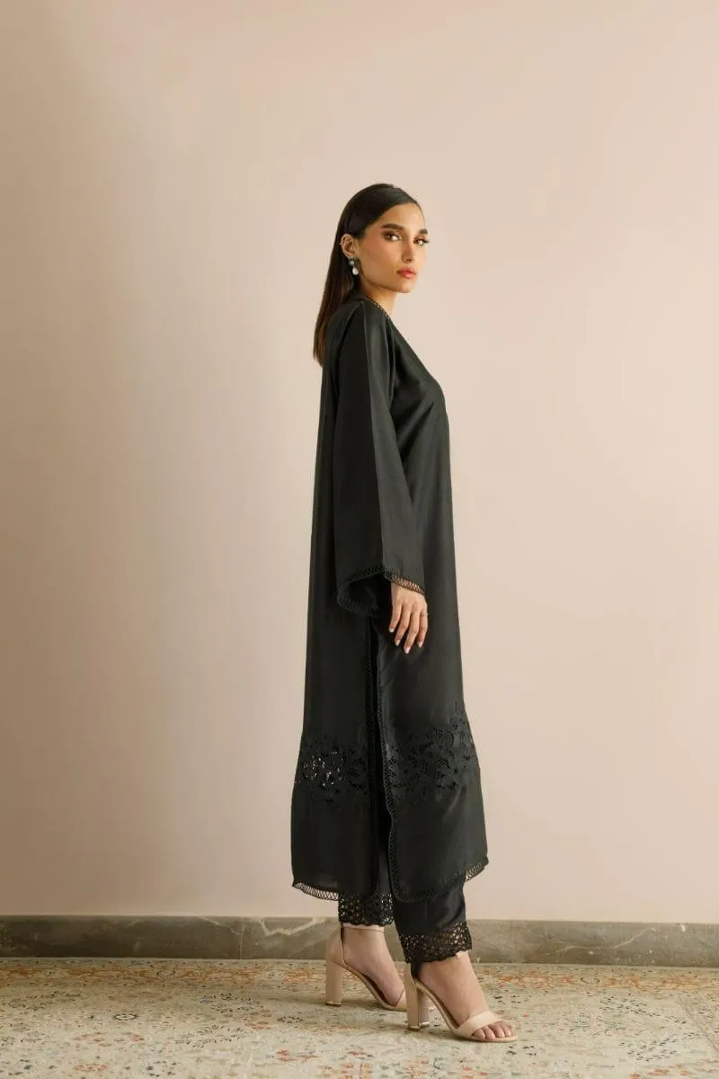 Deepak Perwani - Kut265 - Black - Raw Silk - 2 Piece