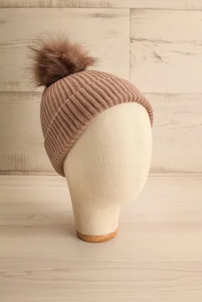 Detourne Taupe | Knit Tuque w/ Pompom