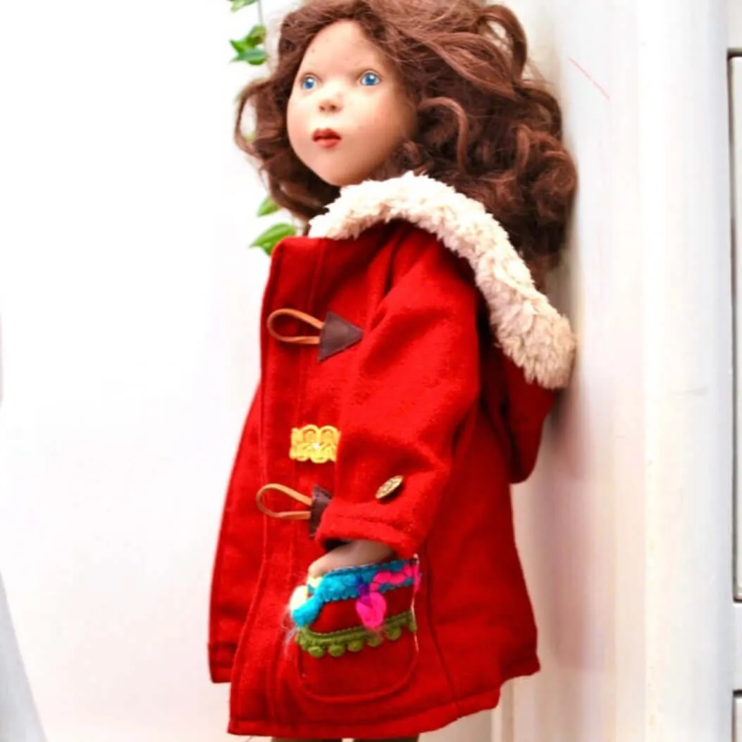 Doll Coat sewing pattern 18” doll duffle coat instant DIGITAL Download