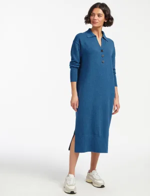 Eleanor Wool Knit Dress - Mid Blue