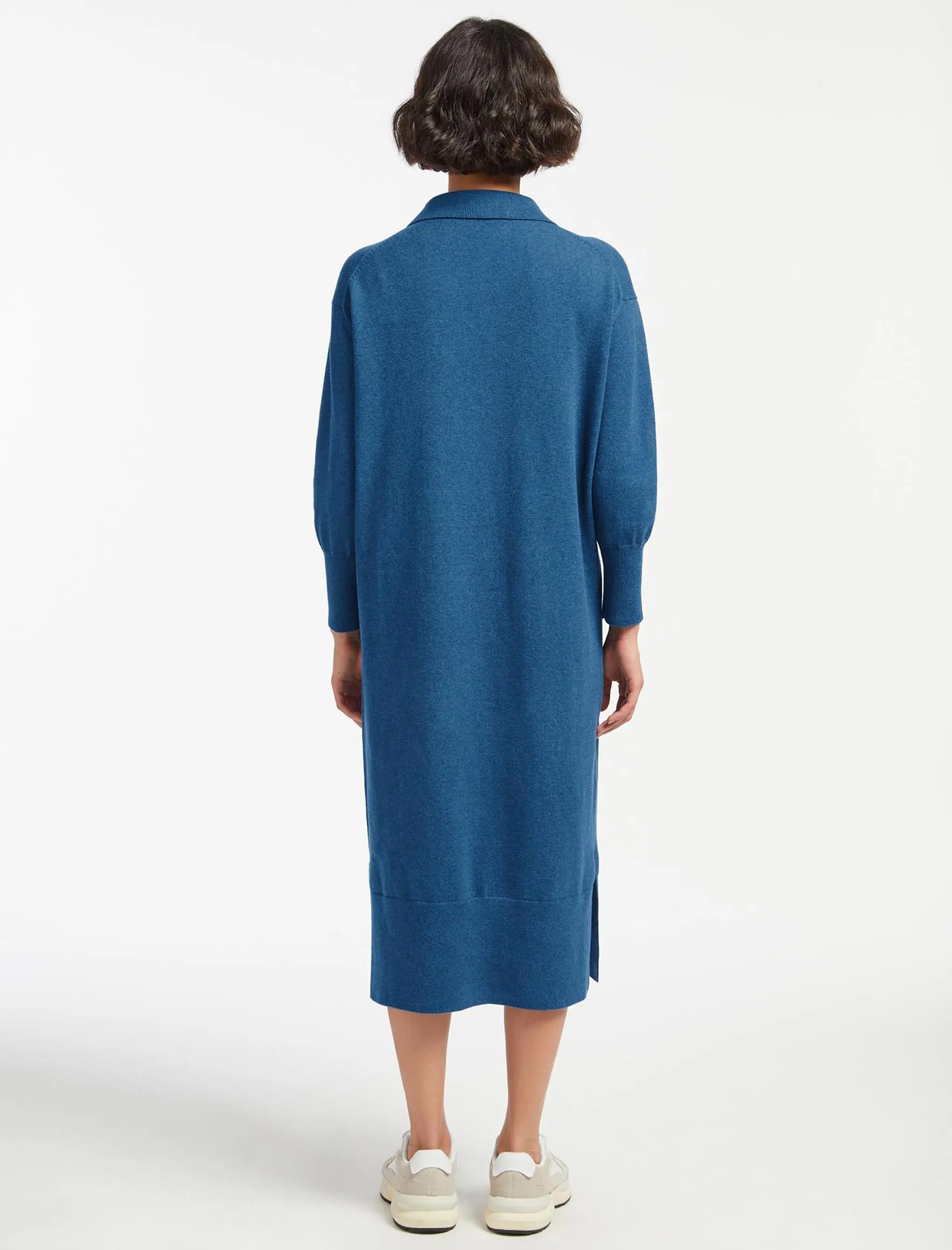 Eleanor Wool Knit Dress - Mid Blue