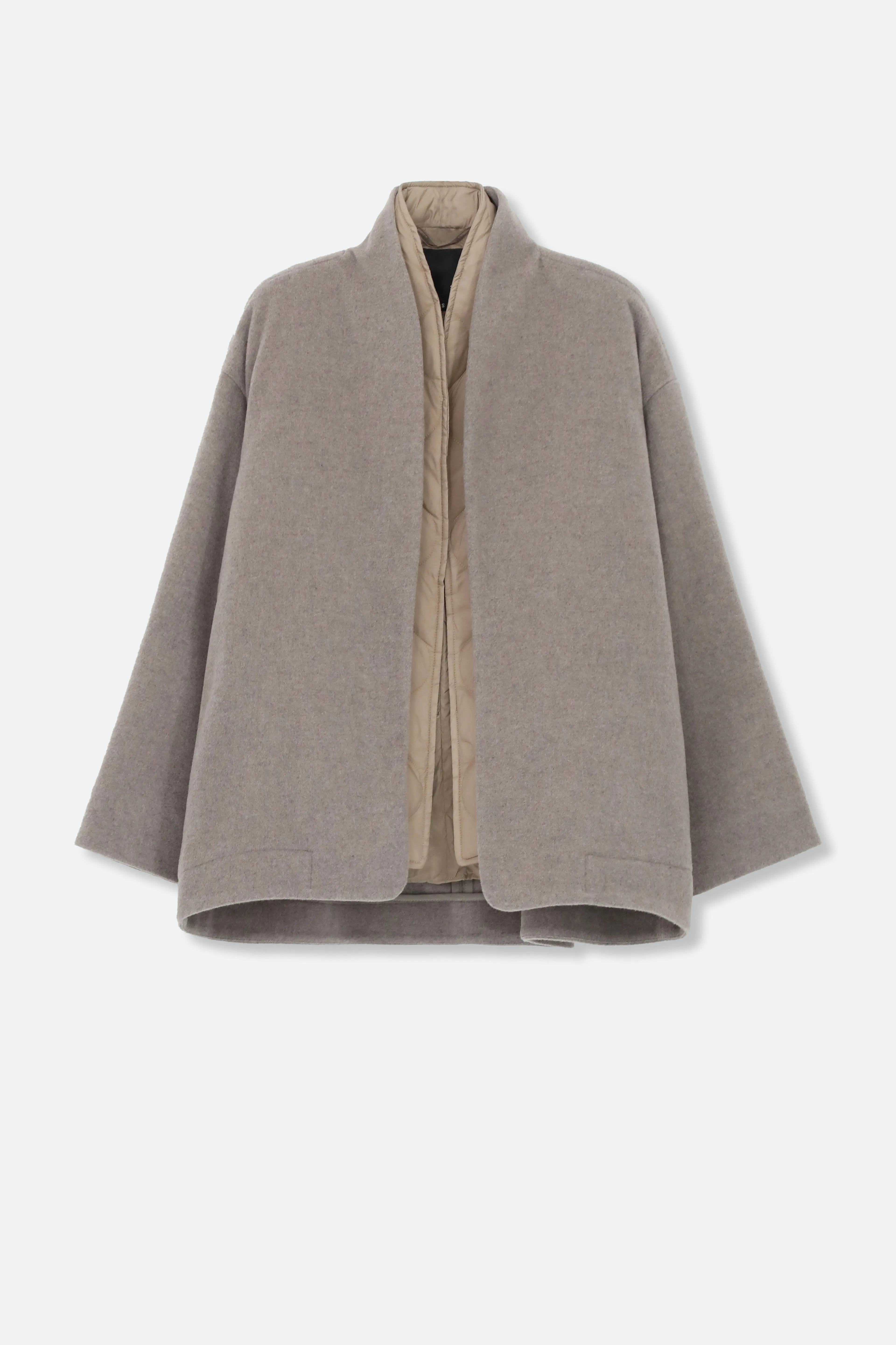 ELENA ITALIAN VIRGIN WOOL & GOOSE DOWN TWO PIECE COAT SET IN TAUPE