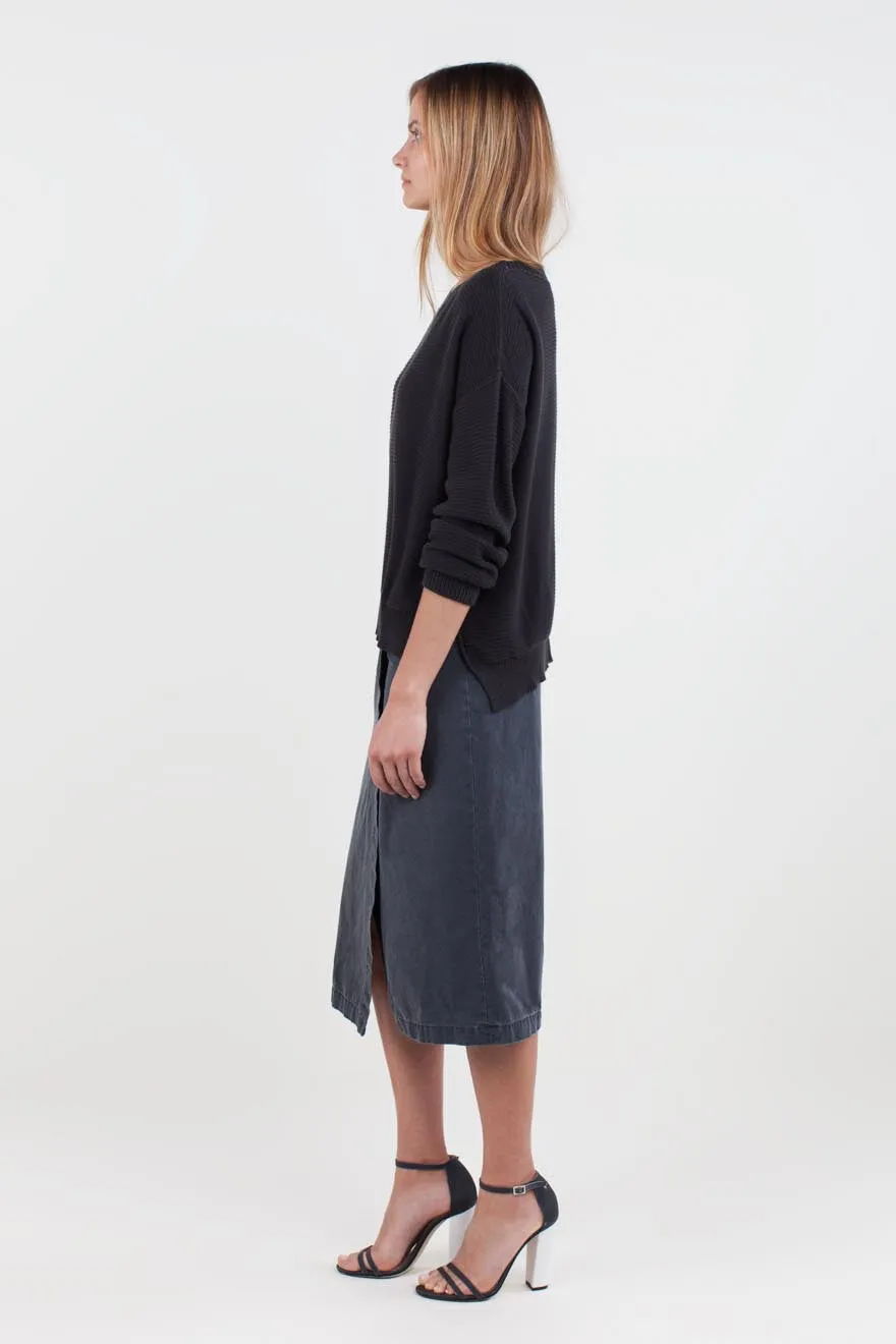 Emerson Fry Midi Wrap Skirt - Washed slate