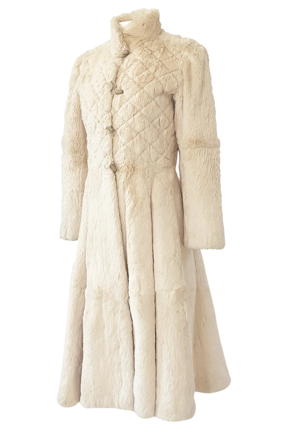 Extraordinary 1970s Emanuel Ungaro Sheared Fur Soft Taupe Cream Coat