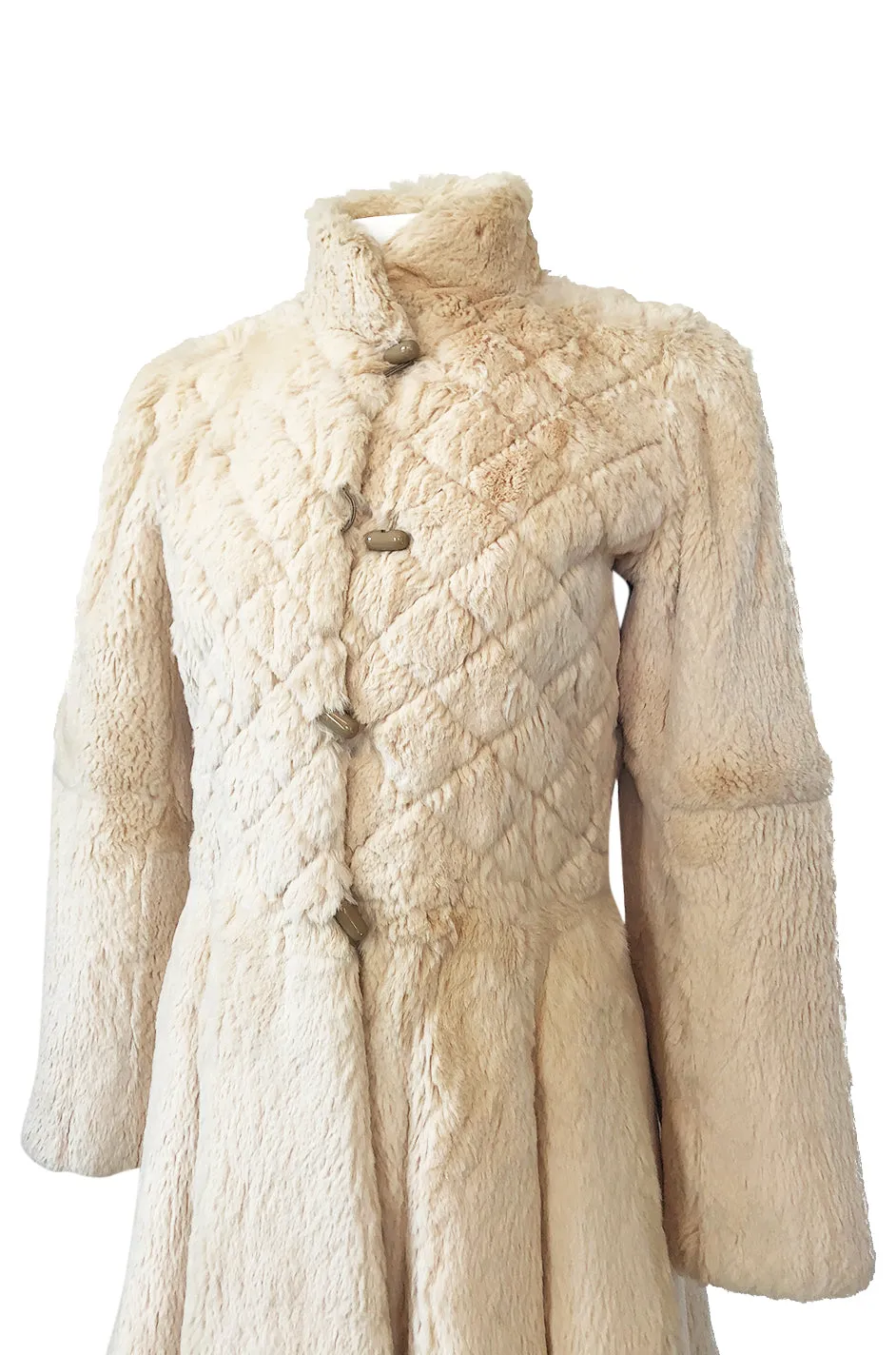 Extraordinary 1970s Emanuel Ungaro Sheared Fur Soft Taupe Cream Coat