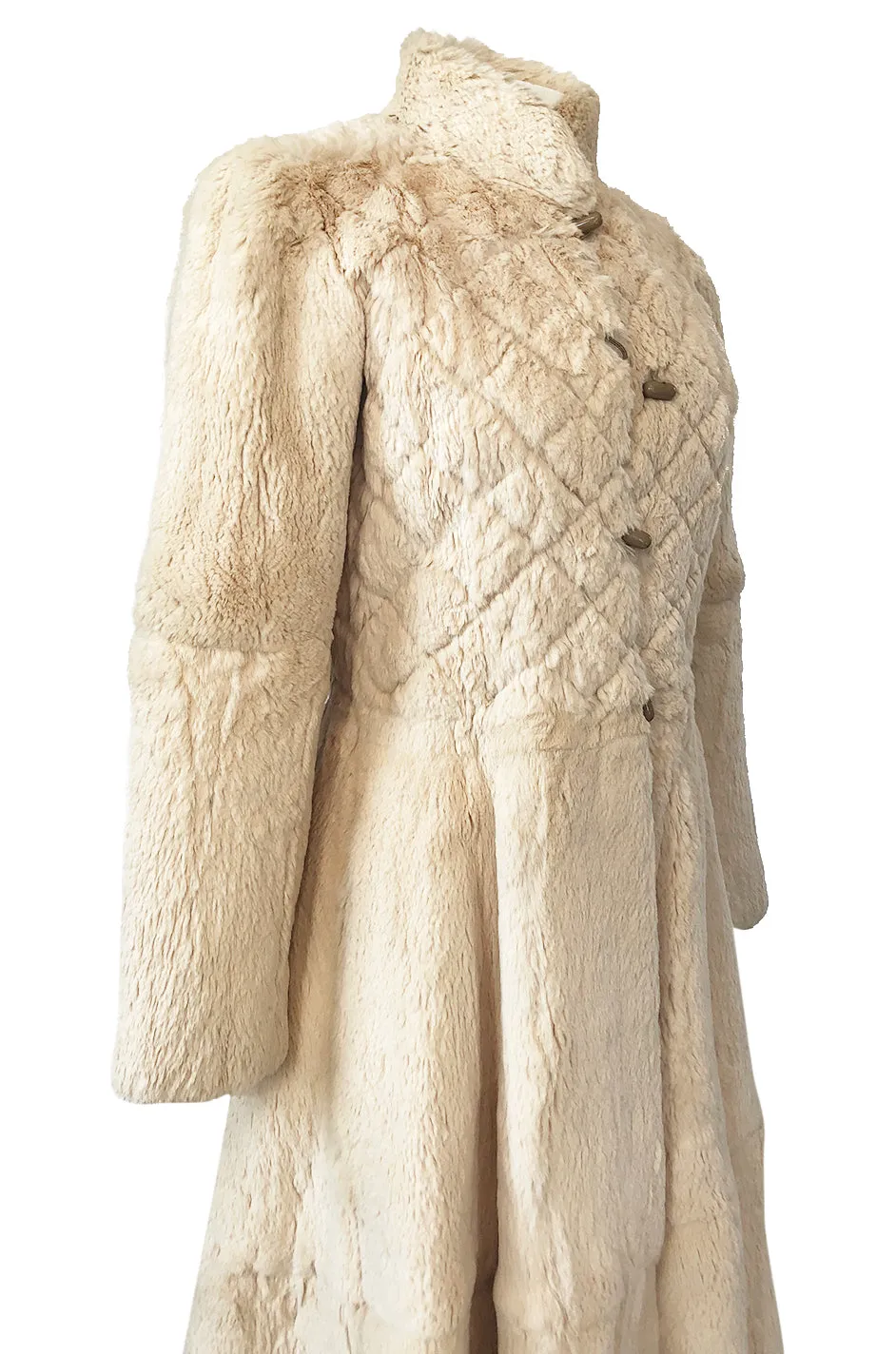 Extraordinary 1970s Emanuel Ungaro Sheared Fur Soft Taupe Cream Coat