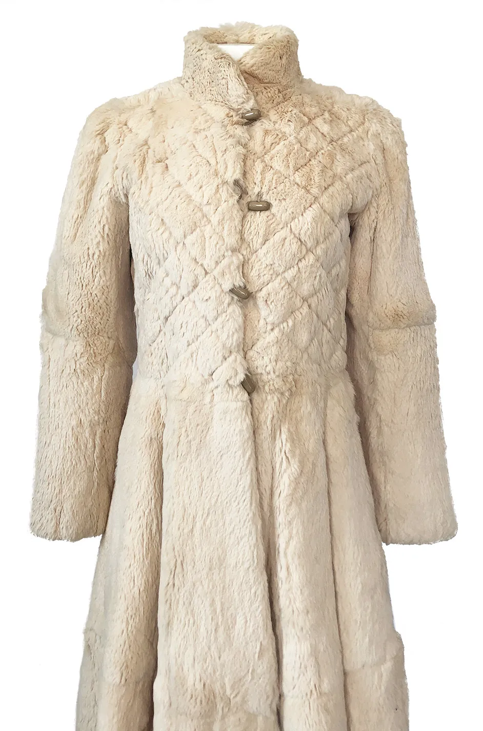 Extraordinary 1970s Emanuel Ungaro Sheared Fur Soft Taupe Cream Coat