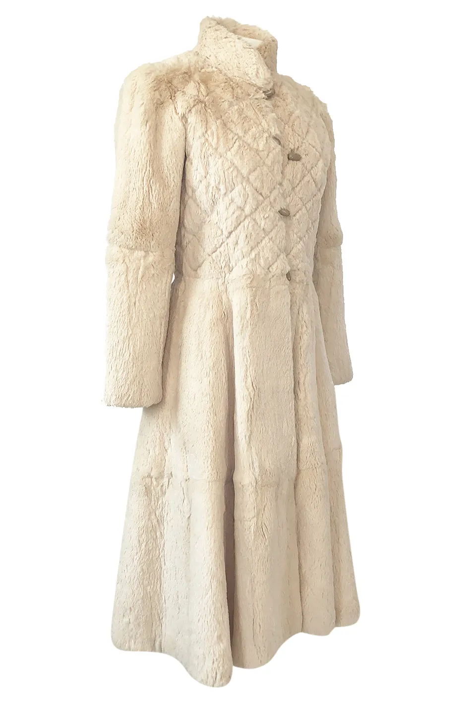 Extraordinary 1970s Emanuel Ungaro Sheared Fur Soft Taupe Cream Coat