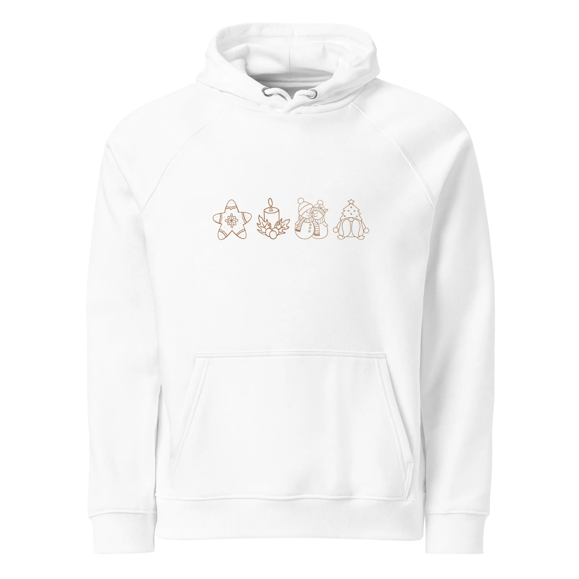 Festive Warmth Christmas Graphics Men Eco Raglan Hoodie