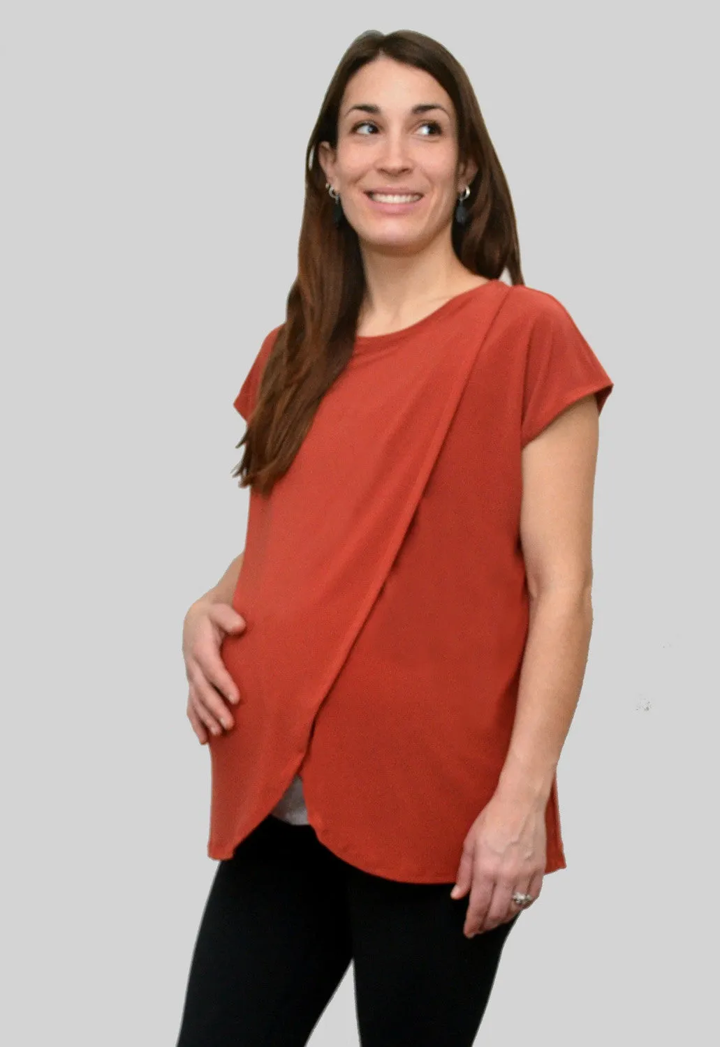 Flip Crossover Nursing Top - Burnt Orange *Blowout Sale