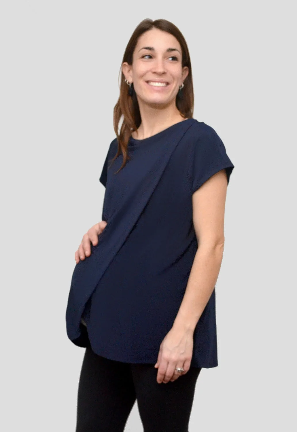 Flip Crossover Nursing Top - Indigo *Blowout Sale