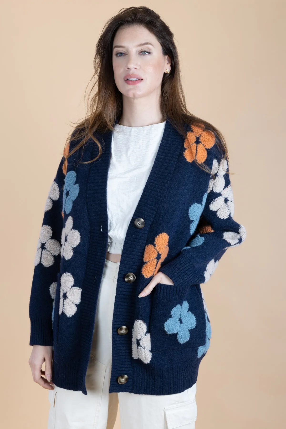 Floral Knit Cardigan for Fall