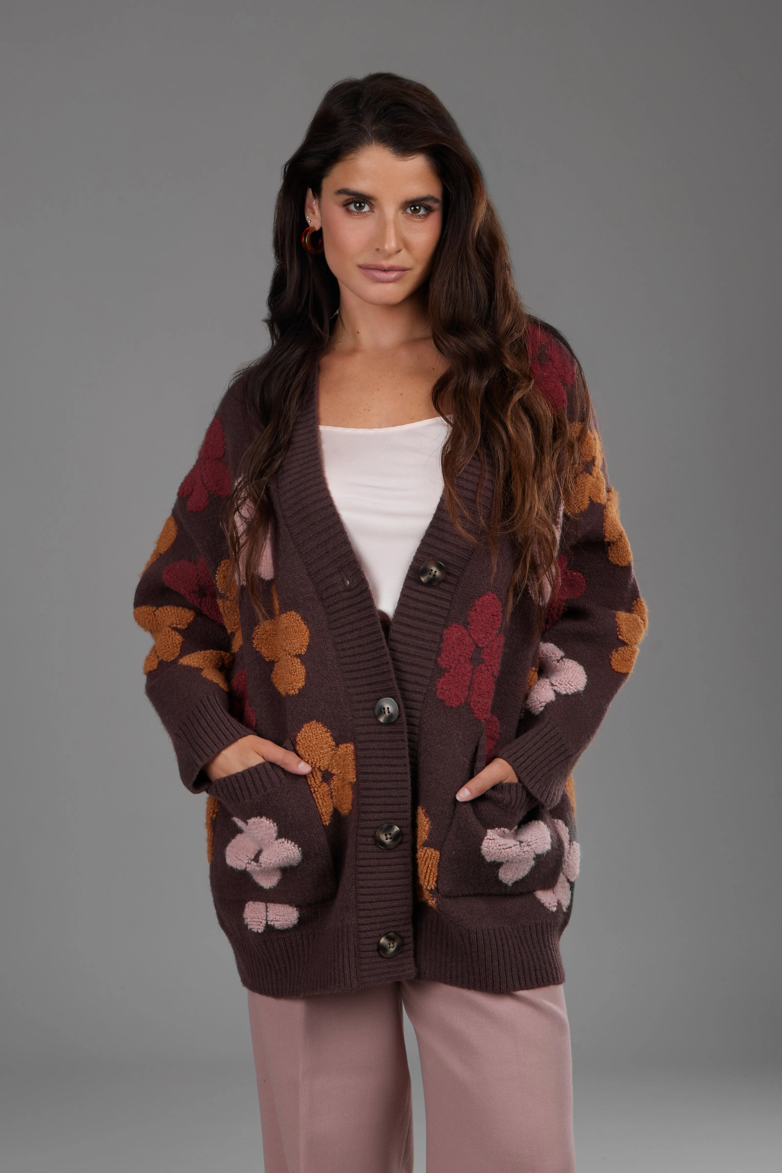 Floral Knit Cardigan for Fall