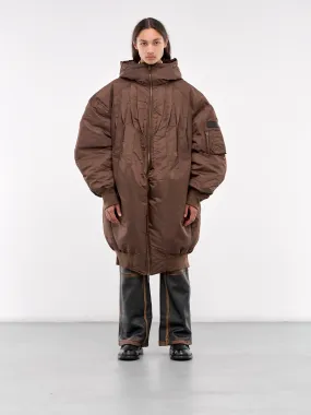 Folding Nylon Down Coat (FUF18CT05-BROWN)