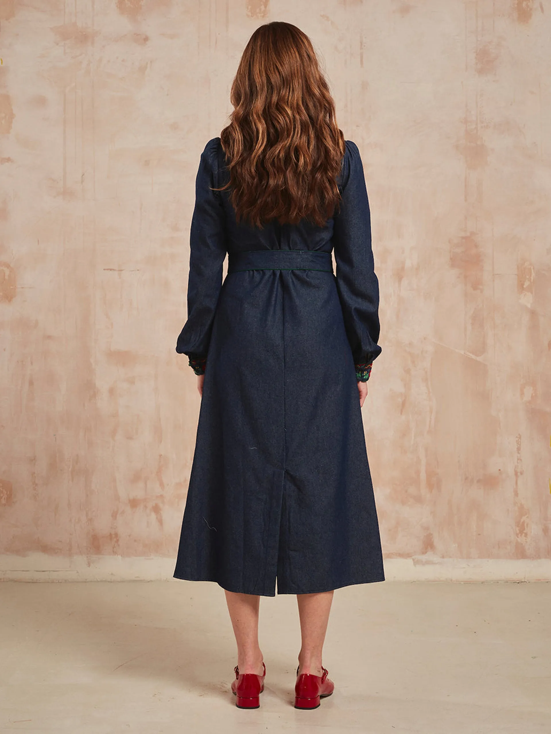 Folk denim western dress