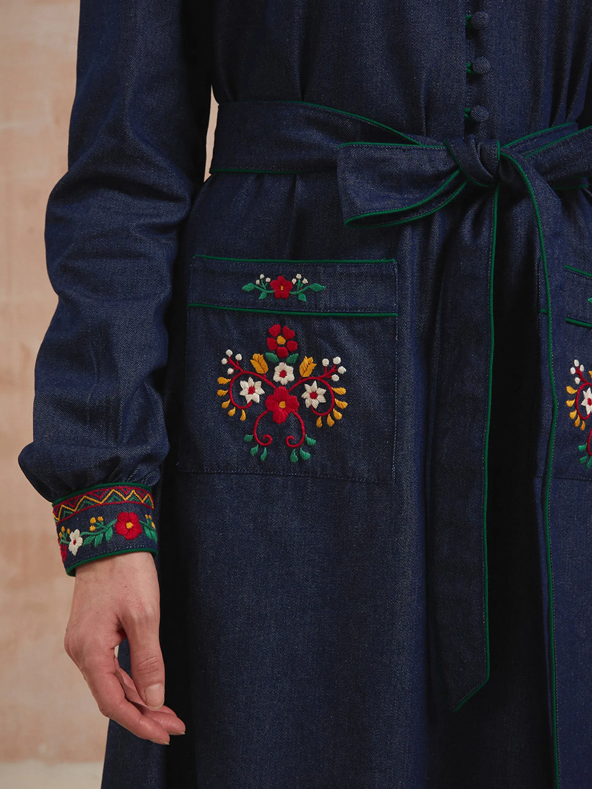 Folk denim western dress