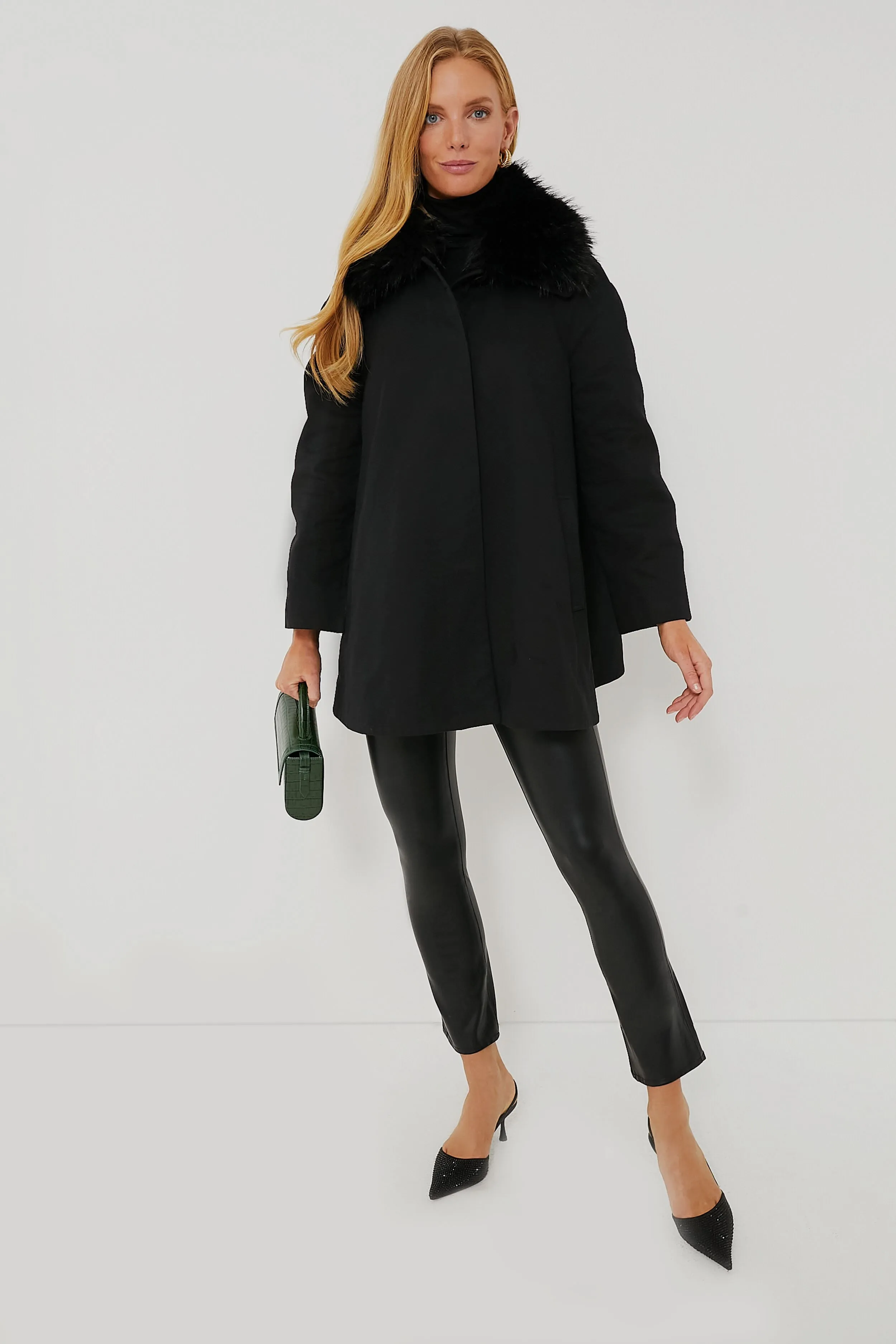 Fur Collar Cecile Swing Cape