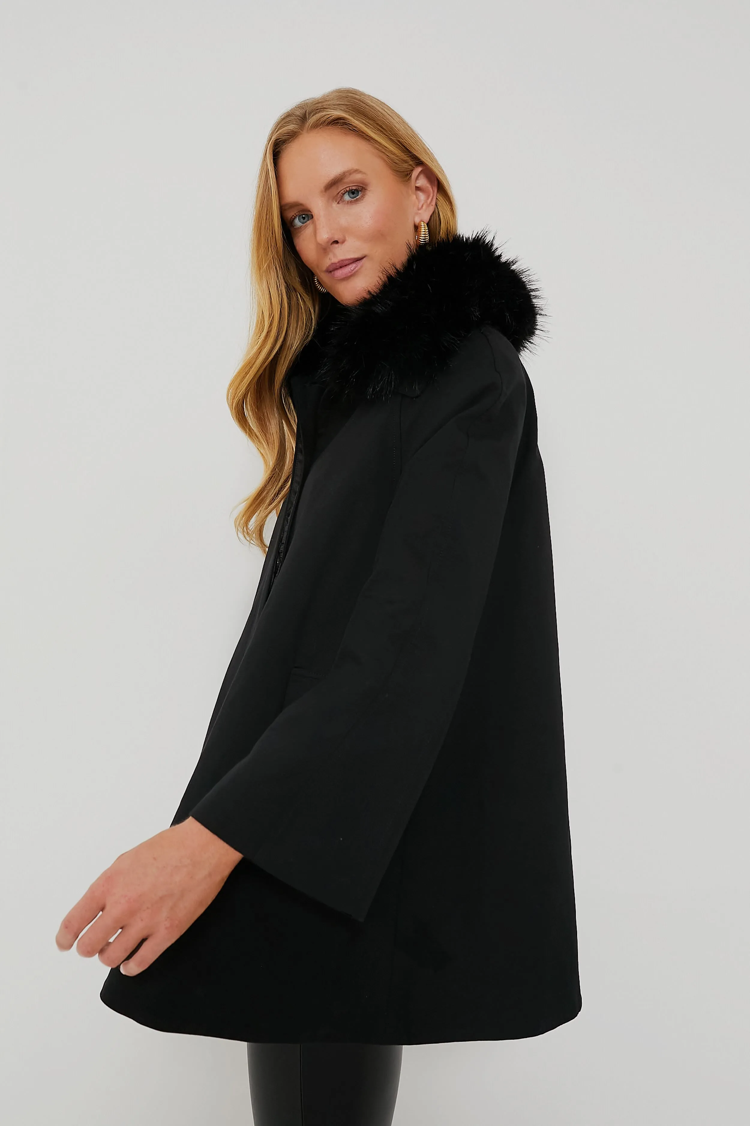 Fur Collar Cecile Swing Cape