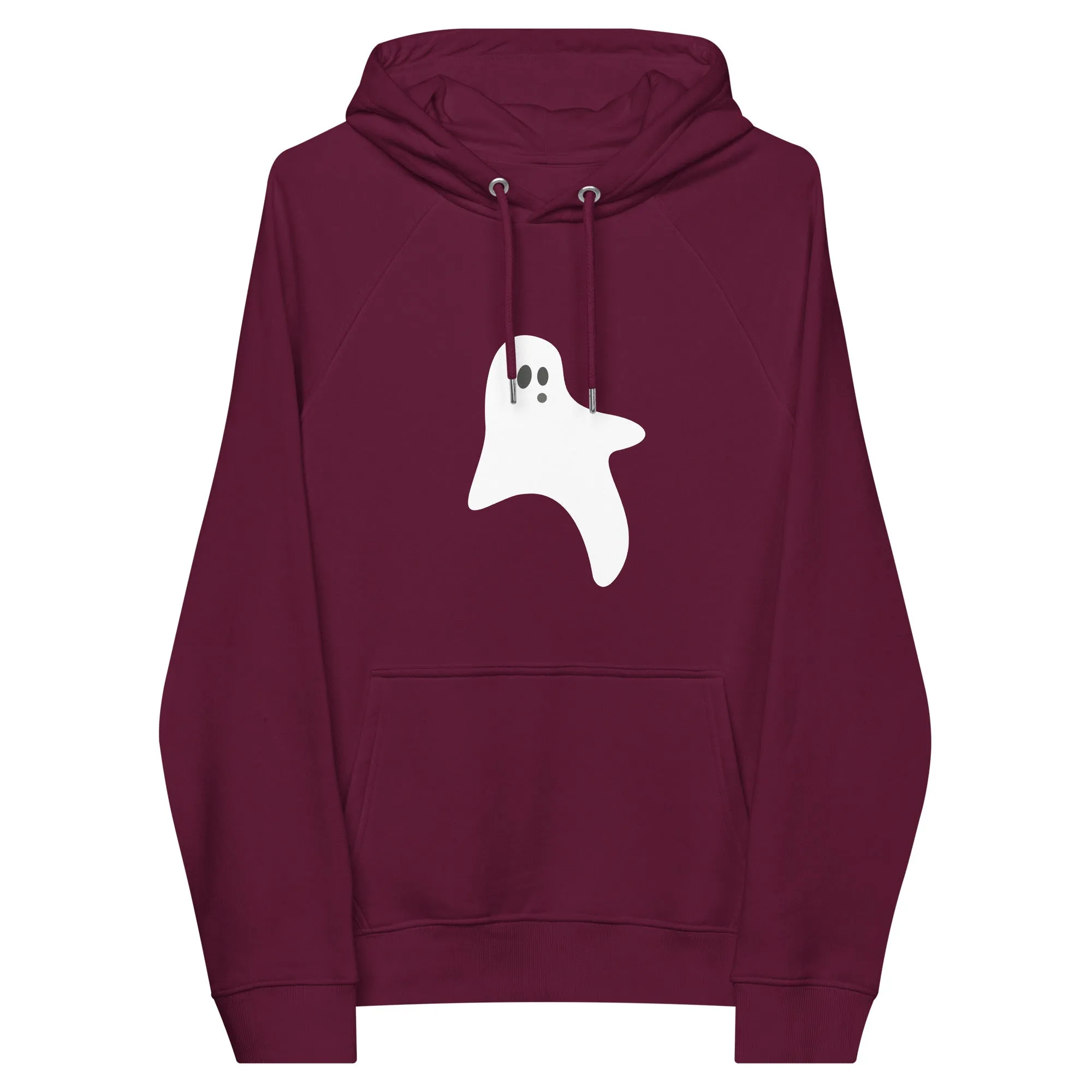 Ghost Halloween Graphic Women Eco Raglan Hoodie