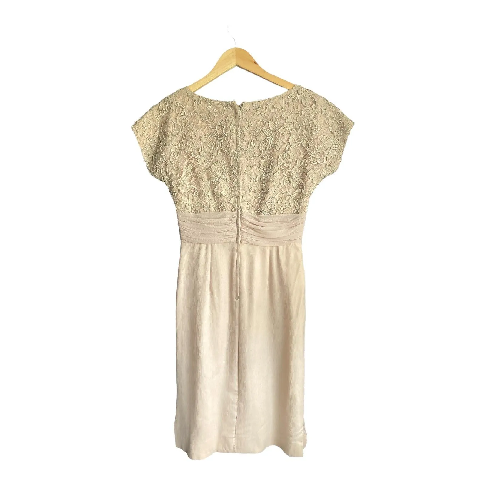 Gina Taupe Capped Sleeved Dress UK Size 12