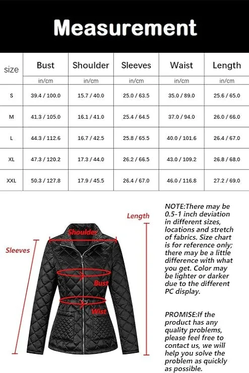 Giolshon Women Quilted Lightweight Coat Puffer Jacket with Belt