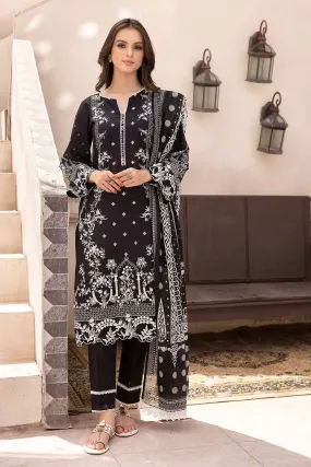 Gul Ahmed Monochrome Black & White – 3PC Unstitched Embroidered Lawn Suit B-32036